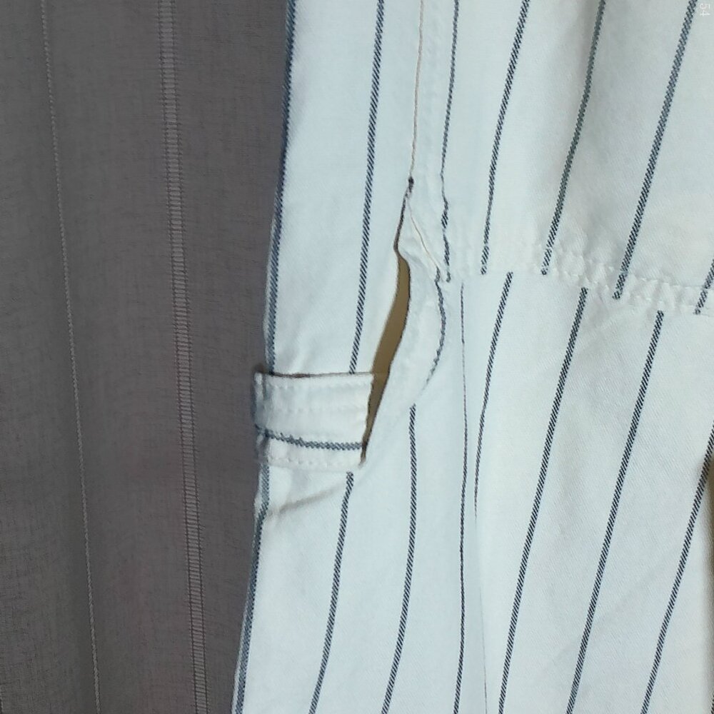 AERIE NWT Pull-On Cream w/ Black Stripe Wide Leg Pants w/Pockets & Loop S - Picture 4 of 13